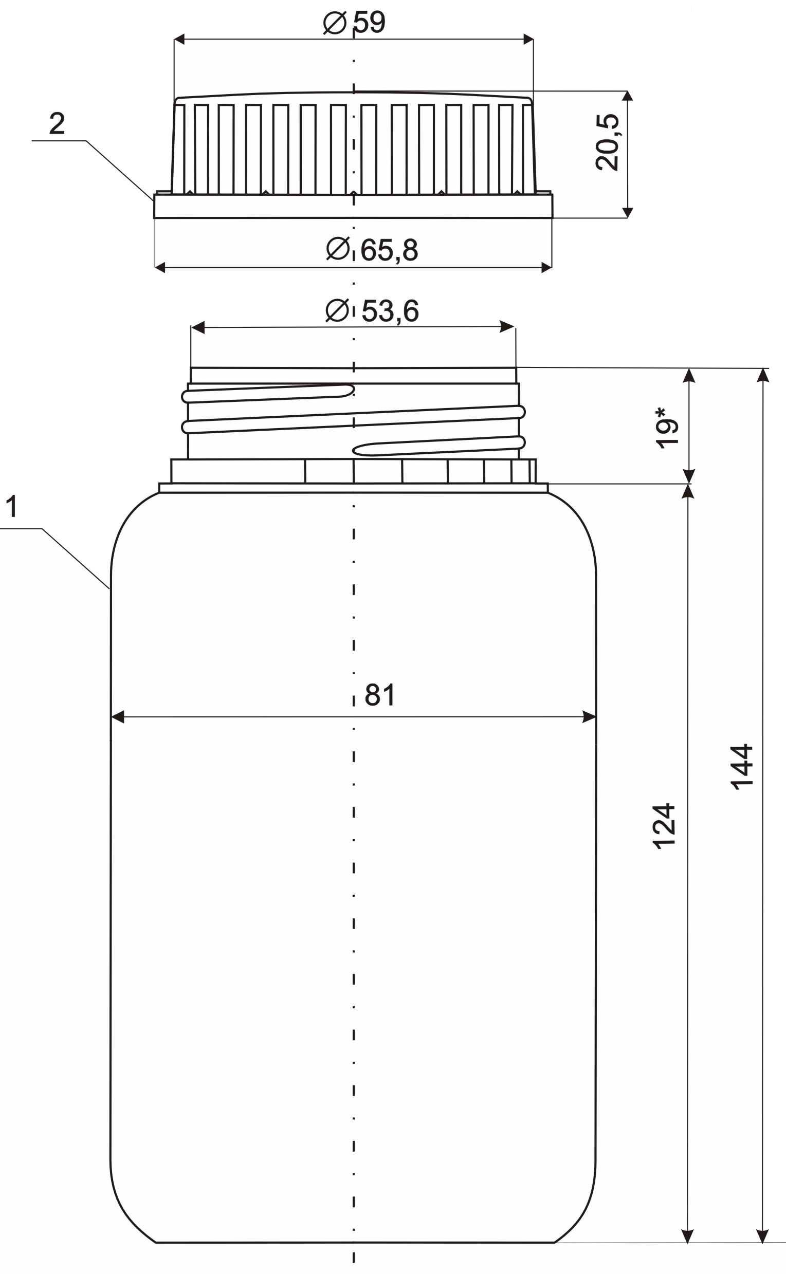 Чертеж банки 600 мо БП600